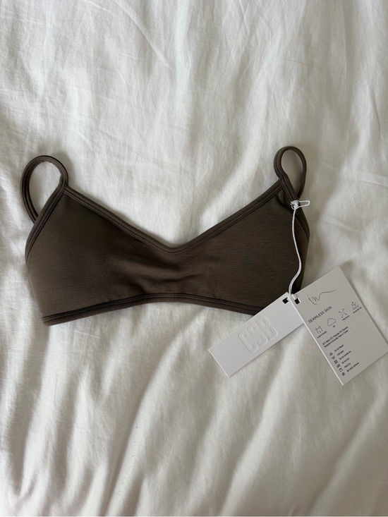 CSB Other - CSB Seamless Micro Crop Brown Bralette, NWT